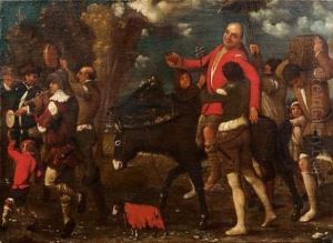 Il Baccanale (la Processione Carnevalesca) by Giuseppe (Il Cremonese) Caletti