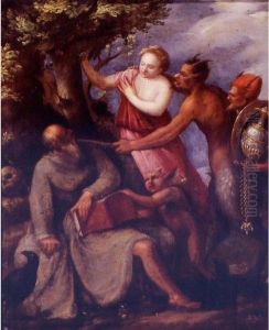 The Temptation Of Saint Anthony by Giuseppe (Il Cremonese) Caletti