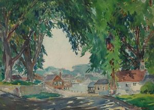 C.1947; Watercolor, 14 by S(chureman) Calhoun