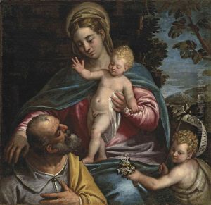 The Holy Family With The Infant Saint John The Baptist by Benedetto Caliari