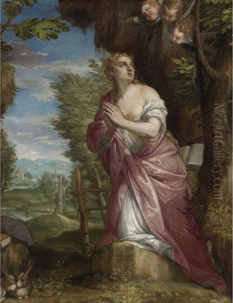 The Penitent Magdalene In A Landscape - view 1
