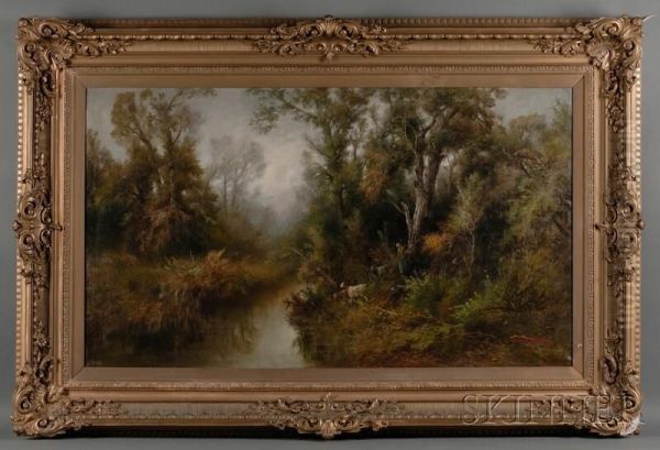 Goat Herd By A Stream - view 1