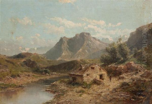 Mountain Landscape With River - view 1