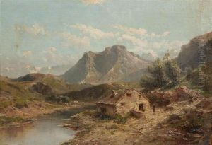 Mountain Landscape With River by John, Giovanni Califano