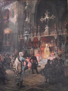 L'armee francaise dans l'eglise San Marco a Venise by Georges Clairin