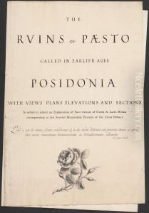 Title page for a set of drawings entitled "The Ruins of Paesto" by James Bruce