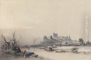 Windsor Castle from the Frozen River during the Great Frost by James Baker Pyne