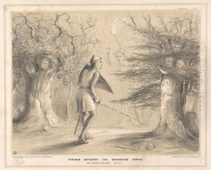 Tancred Entering the Enchanted Forest, Vide "Jerusalem Delivered"--Canto XIII by John (H.B.) Doyle