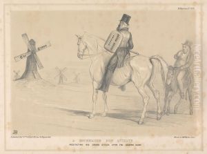 A Brummagem Don Quixote, Meditating his Grand Attack Upon the Leading Giant