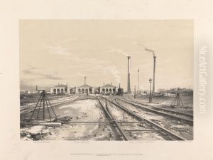 Locomotive and Stationery Engine House by John Cooke Bourne