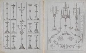 Designs for Gothic Candle Sticks and Branches by Augustus Pugin