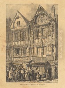 Caen - Maison Grande Rue Saint-Pierre by Richard Parkes Bonington