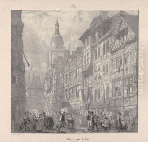 Rue du Gros-Horloge, Rouen by Richard Parkes Bonington