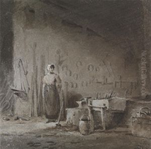 Interior of a Blacksmith's Forge by George Jones