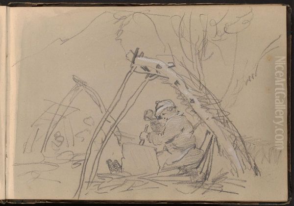 Sculptor Working in a Tent - view 1