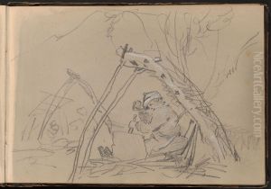 Sculptor Working in a Tent by William Brockedon