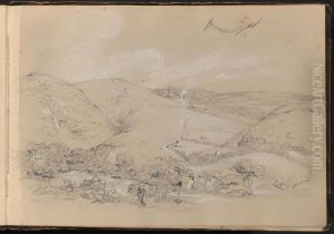Hill and Valley Scene by William Brockedon