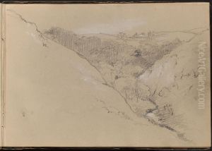 Landscape with Hills and Forest by William Brockedon