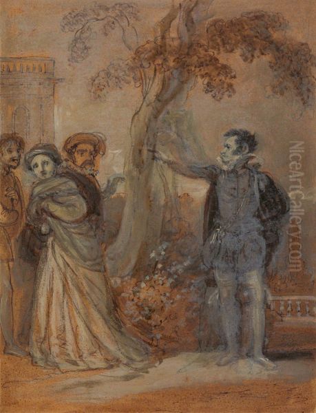 Malvolio abusing Maria, Fabian and Sir Toby - view 1