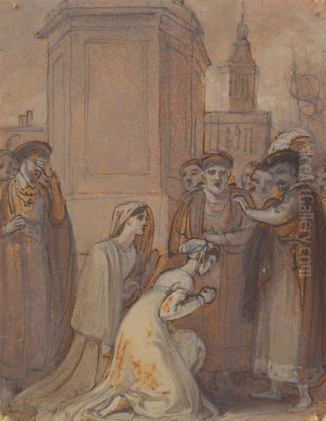 Isabella and Mariana Kneeling Before the Duke - view 1