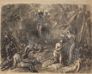 Study of Nude Figures in a Wooded Area by Robert Smirke