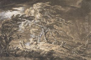 The Lightning Flash, Travellers in a Thunderstorm on a Woodland Road