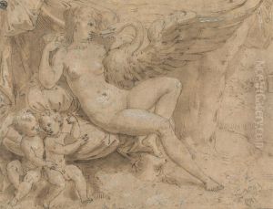 Leda and the Swan by Isaac Oliver