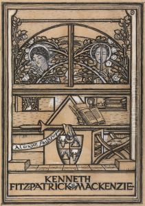 Design for a bookplate for Kenneth Fitzpatrick Mackenzie by Paul Nash