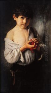 Boy with cherries by Nikolaos Gyzis