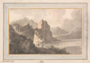 Figures in a Rocky Romantic Landscape Figures in a Rocky Romantic Landscape