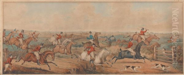 The Leicestershire Hunt - A Struggle for the Start - view 1