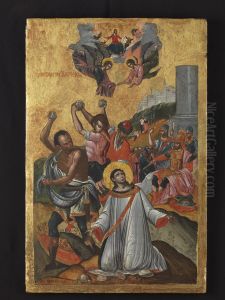 The Stoning of Stephen by Philotheos Skoufos