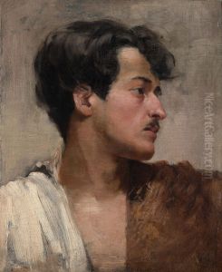 Self-portrait in profile. by Jozef Rapacki