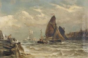 Sturmische Seepartie Mit Segelschiffen by William James Callcott