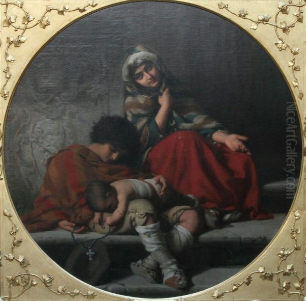Roman Beggars at a Church Entrance - view 1