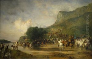 Arabs on the Way to the Pastures of the Tell by Eugene Fromentin