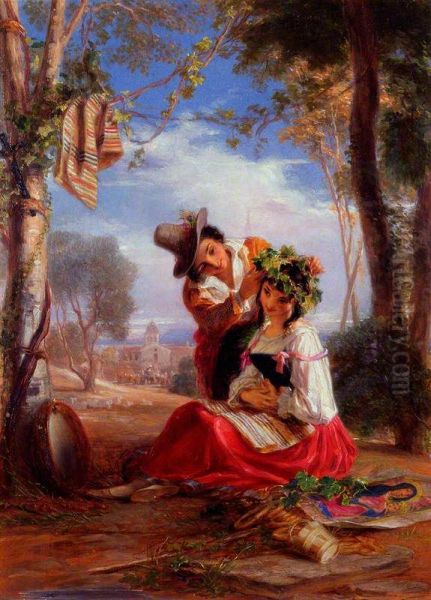 A Neapolitan Boy Decorating the Head of His Innamorata at the Festa of the Madonna dell'Arco - view 1