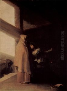 Szene: Besuch des Monchs by Francisco Goya Fuendetodos
