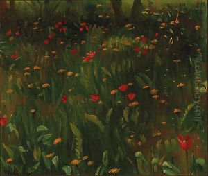 The garden of the Ancher family in Skagen. by Michael Peter Ancher