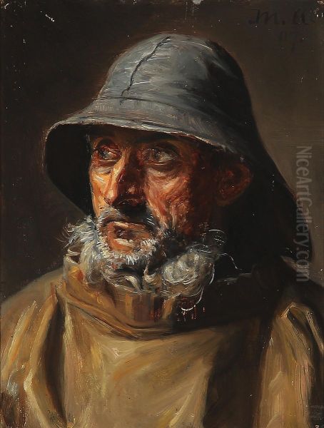 A fisherman of Skagen with a sou'wester. - view 1