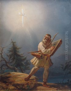 Pakeneva pakanuus; Vainamoinen vaistyy ristin mahtia by Robert Wilhelm Ekman