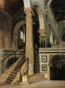 Interno della chiesa di San Miniato al Monte by Telemaco Signorini