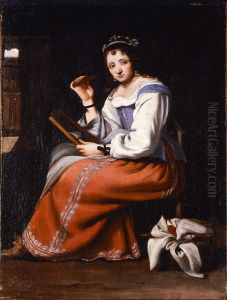 Woman making her toilet, Vanitas