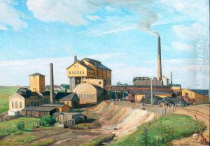 The fertilizer and acid factory at Mundelstrup, Denmark. by Axel Johansen