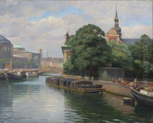 View from Copenhagen with The Church of Holmen.