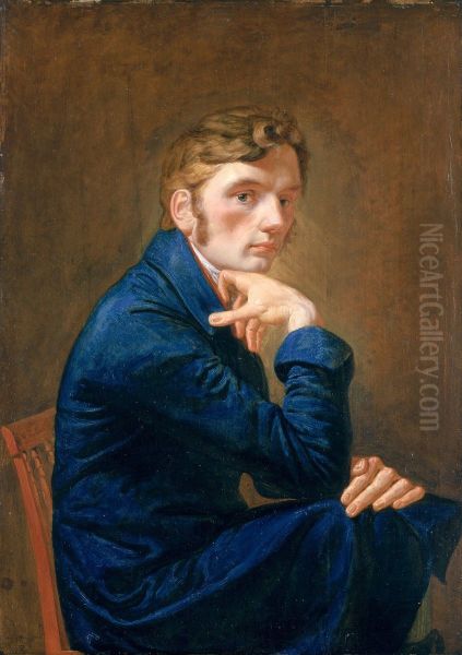 Self-portrait in a blue skirt - view 1