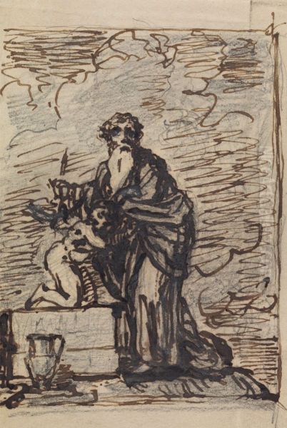 Study of Abraham Being Tested by God - view 1