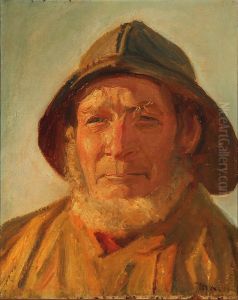 Fisherman in the afternoon sun. by Michael Peter Ancher