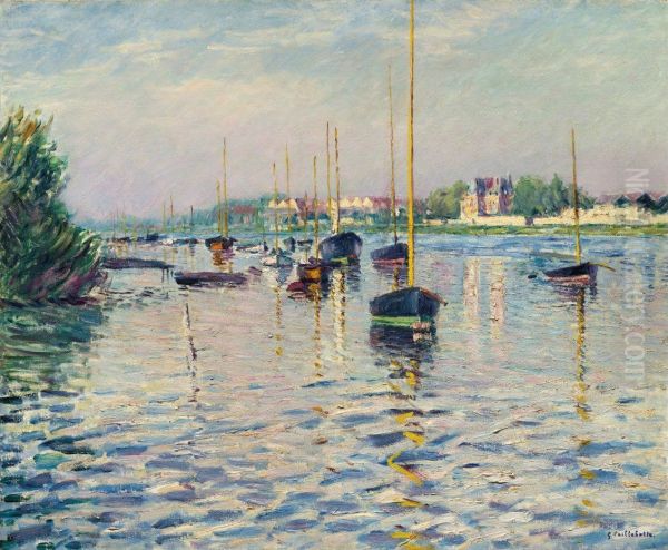 Boats at anchor on the Seine at Argenteuil - view 1