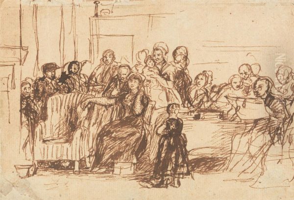 Sketch for "Reading the Will" - view 1